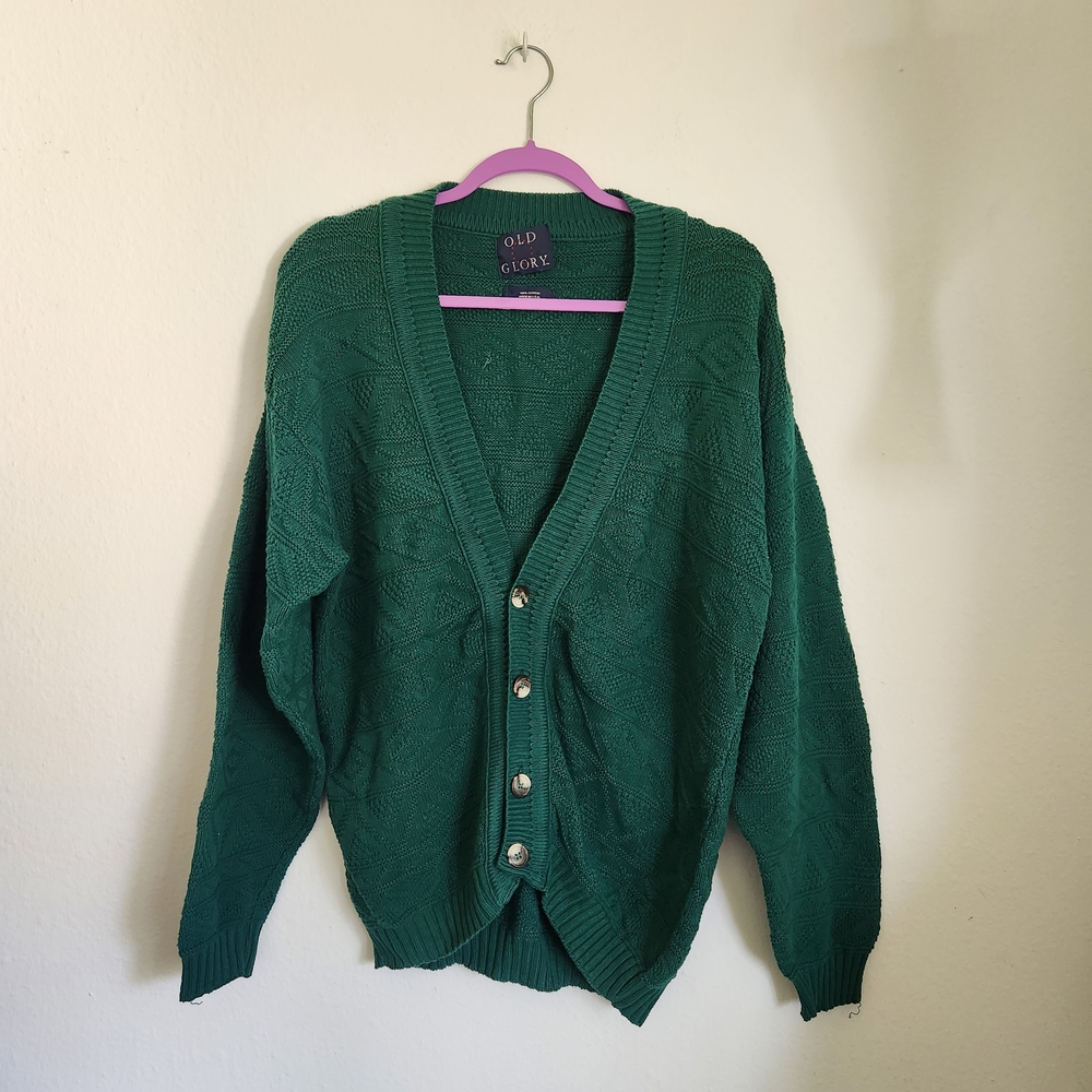 Old Glory Green Cardigan Sweater
